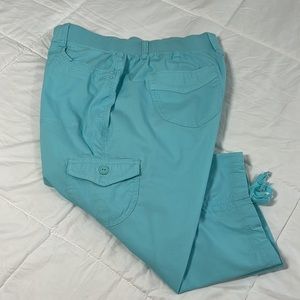 GLORIA VANDERBILT LILLIE STRETCH CAPRI AUQUA COLOR SIZE 12